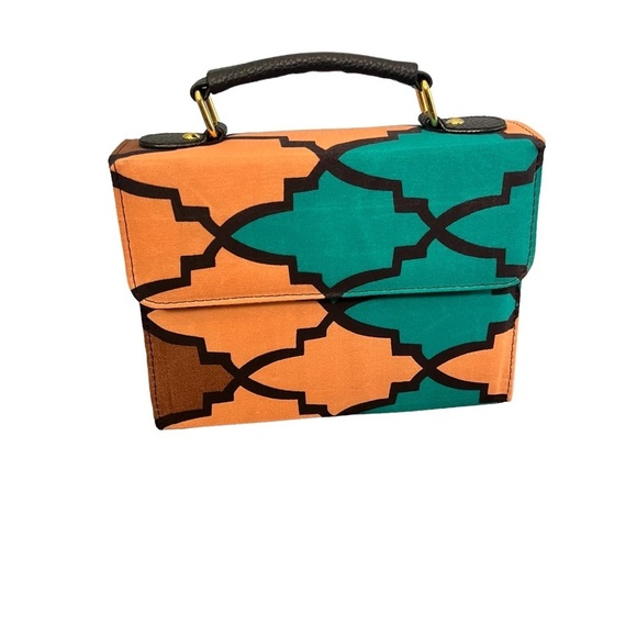 NEW Ankara African Print Multicolored Convertible Crossbody Purse /Handbag - Picture 2 of 8